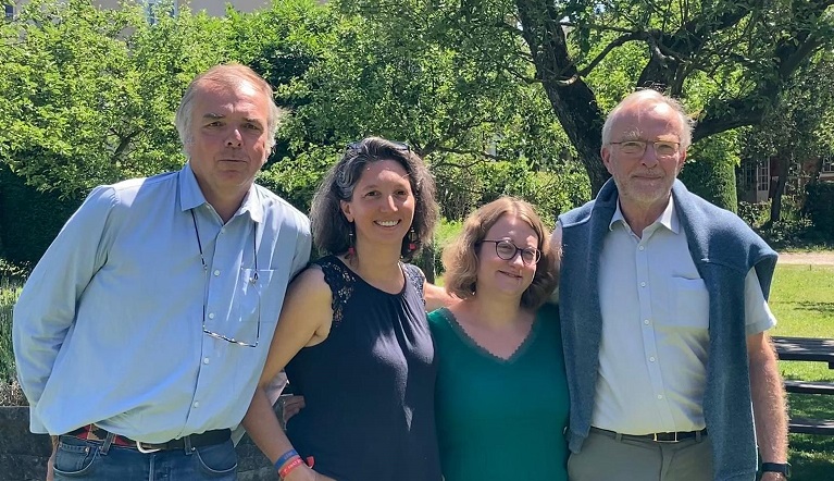 Le nouveau quatuor de direction de Fondacio France, à partir du 1er juillet 2022 (de gauche à droite) : Benoît Périer, Marie Levier, Marie Adès et Pierre Holsteyn.